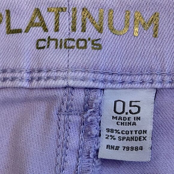 Chico's Jeans Size 0.5 (6) Platinum Stretch Girlfriend Purple Slim Ankle - Picture 13 of 16